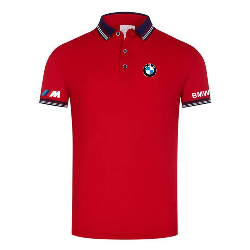 Polo BMW M Power Homme 2022 Coton Col Contrasté Slim Fit Manche Courte Voiture